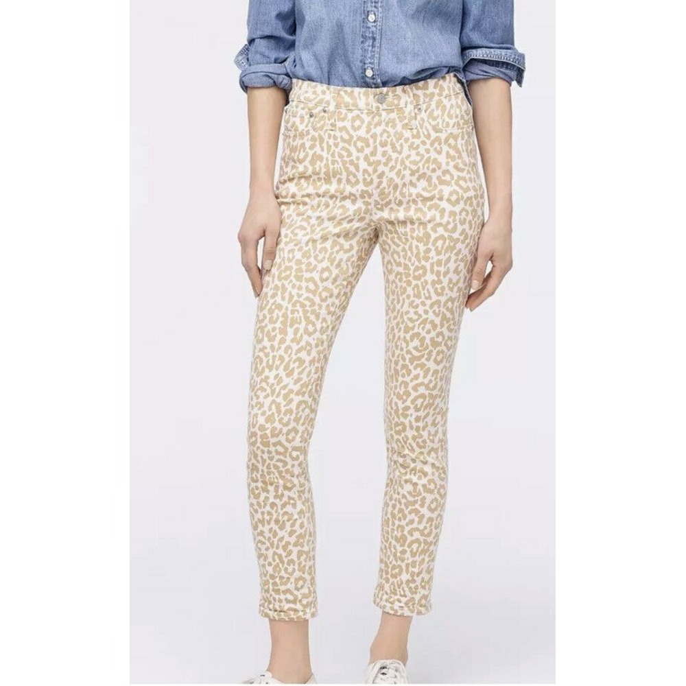 J.Crew 10"Highest-Rise Toothpick Jean in Safari Leopard, NWT Sz 30